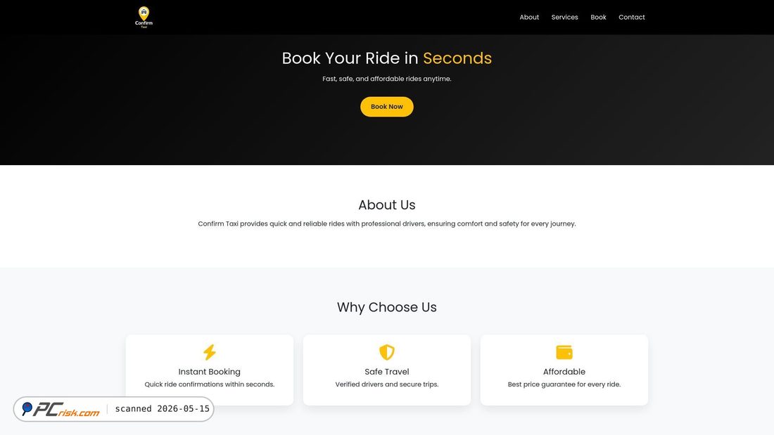 Screenshot von confirmtaxis.com
