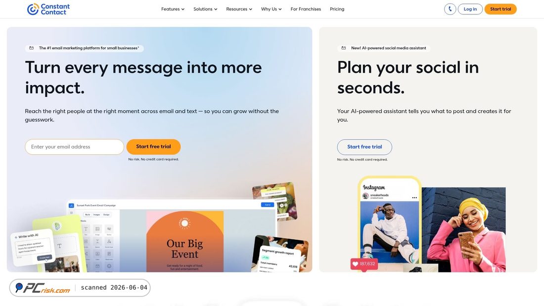 Screenshot of constantcontact.com