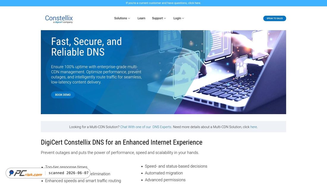 Screenshot of constellix.com