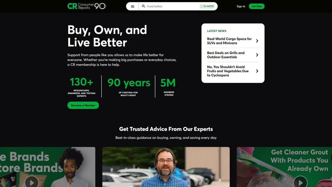 Screenshot di consumerreports.org