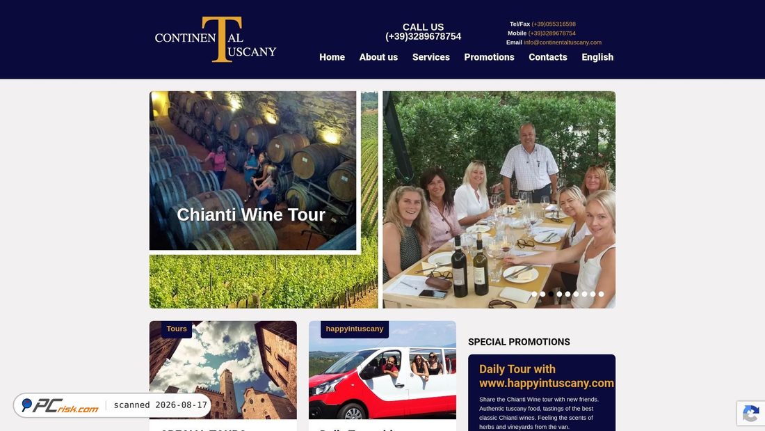 Screenshot of continentaltuscany.com