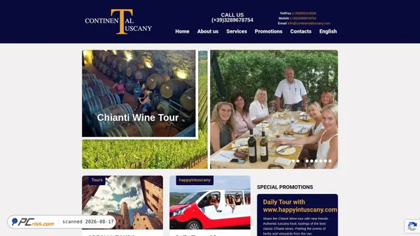 continentaltuscany.com screenshot