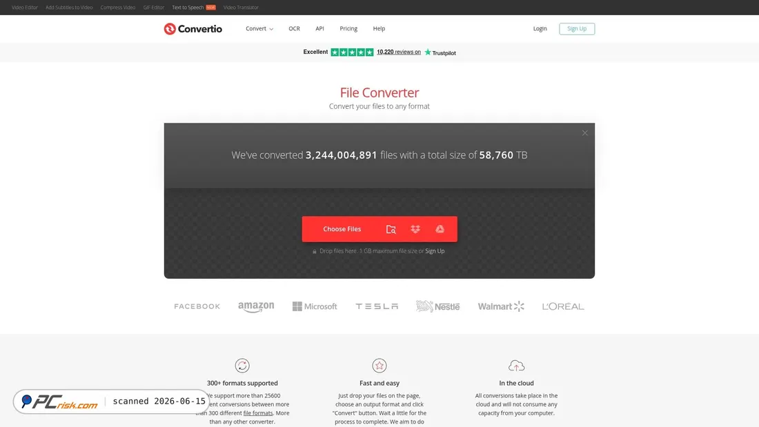 Screenshot of convertio.co