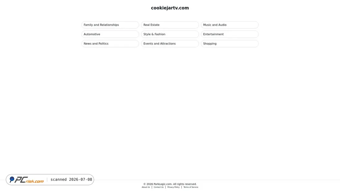 Screenshot of cookiejartv.com