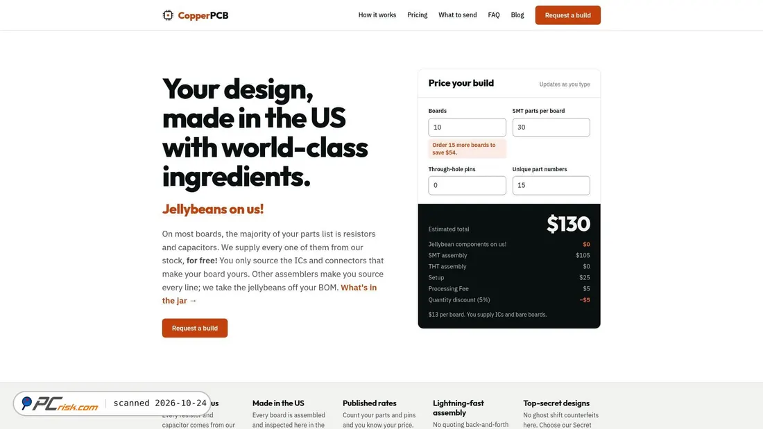 Screenshot von copperpcb.com