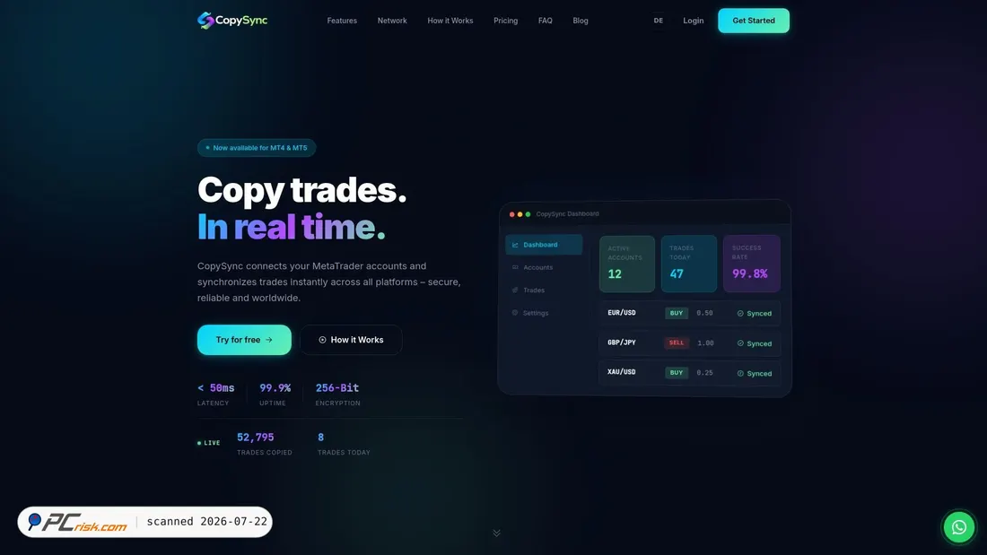 Screenshot of copysync.net