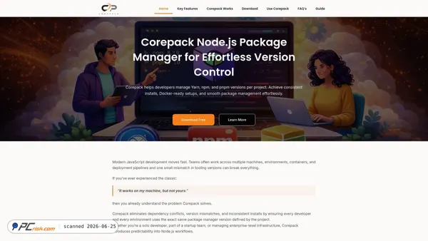 corepack.org screenshot