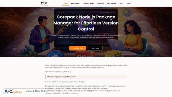 corepack.org screenshot