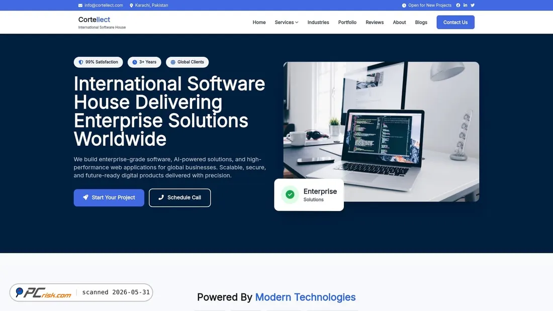 Screenshot of cortellect.com