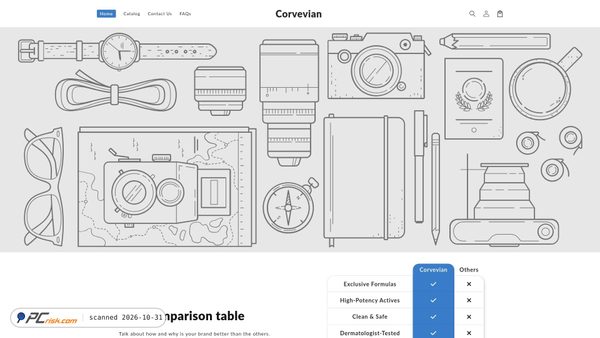 Captura de ecrã de corvevian.com