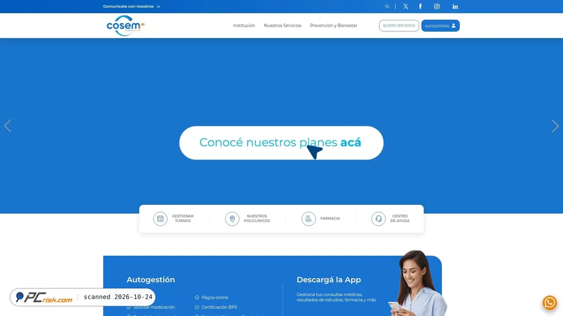 Screenshot of cosem.com.uy