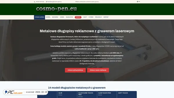 Captura de ecrã de cosmo-pen.eu