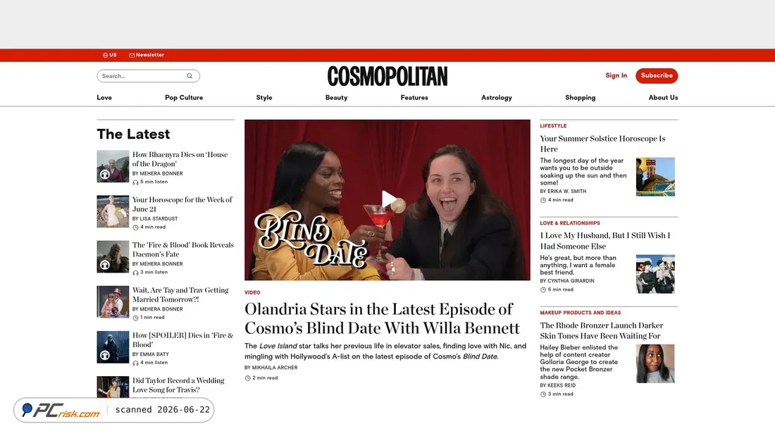 Screenshot di cosmopolitan.com