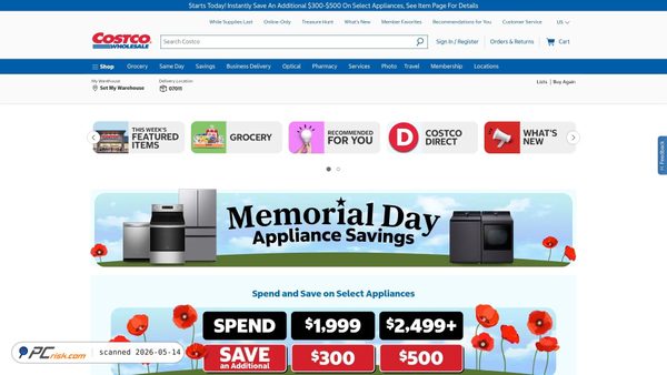 costco.com screenshot
