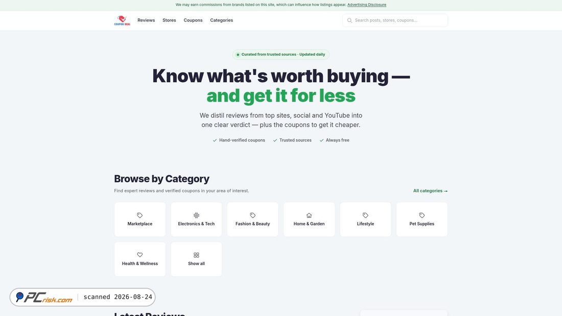 Screenshot von coupondeal.us