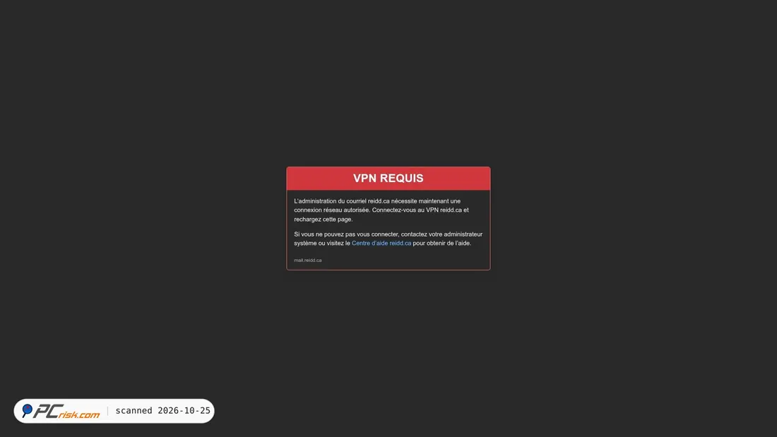 Screenshot of courriel.reidd.ca