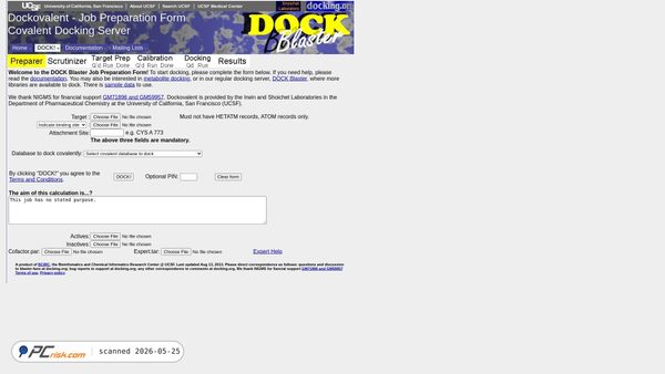 covalent.docking.org screenshot