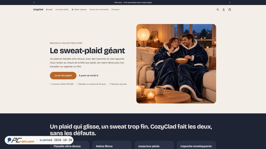 Screenshot von cozyclad.shop