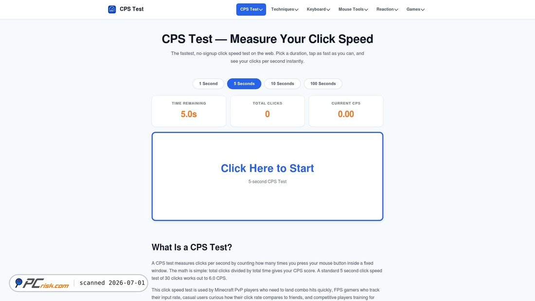 Screenshot of cpsclicker.org