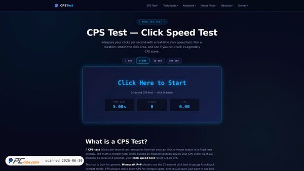 cpsclickspeedtest.com screenshot