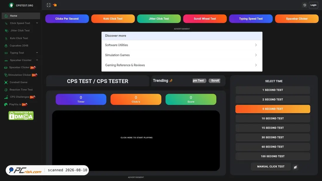 Screenshot of cpstest.org