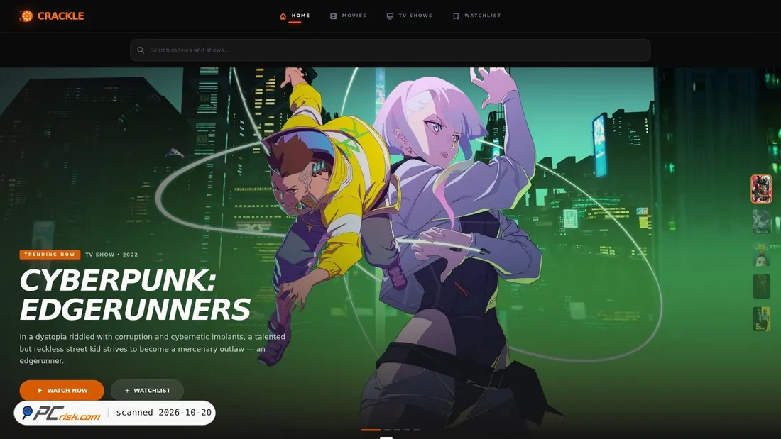 Screenshot of crackle.beauty