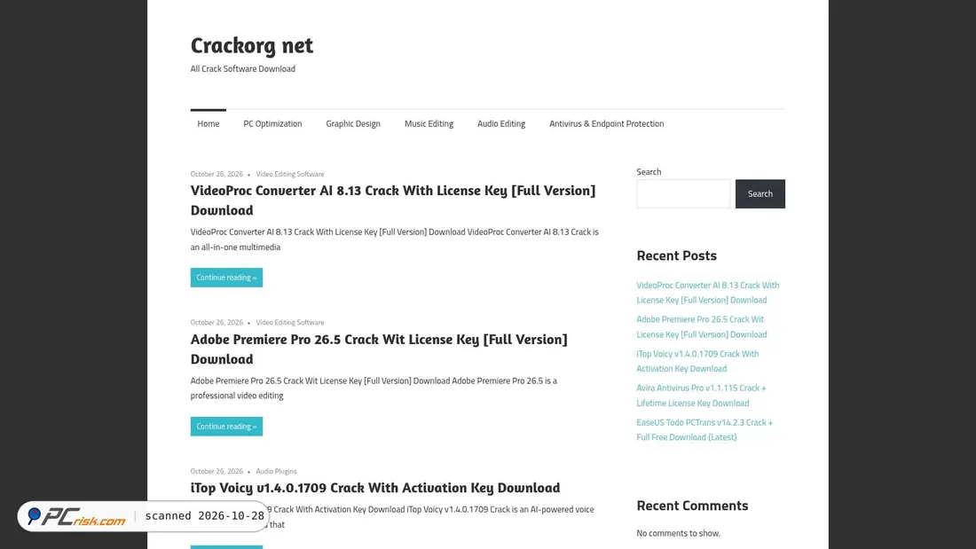 Screenshot of crackorg.net