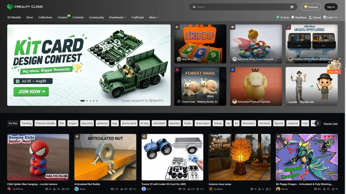 Capture d’écran de crealitycloud.com