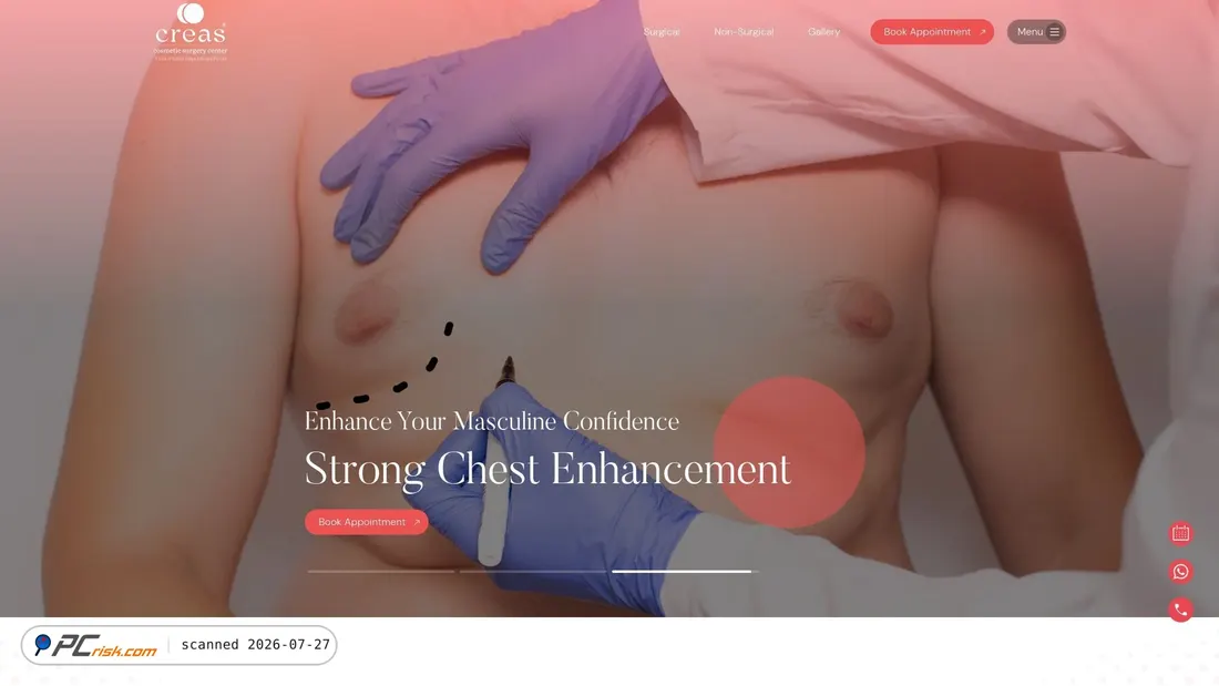 Screenshot of creascosmeticsurgery.com
