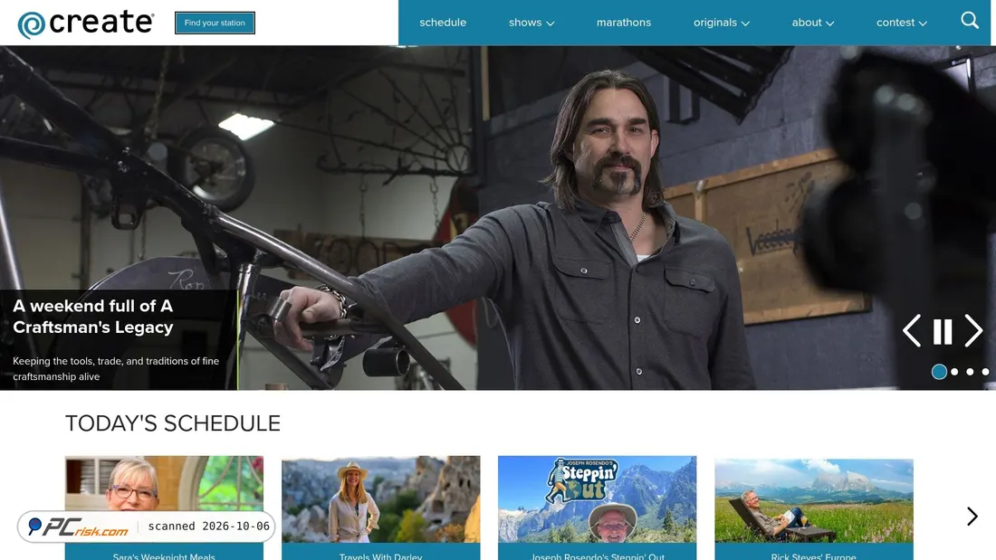 Captura de ecrã de createtv.com