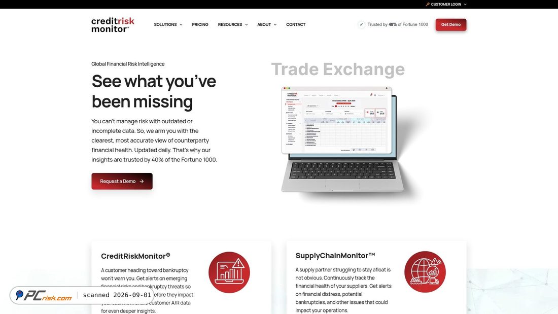 Screenshot di creditriskmonitor.com