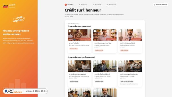 Zrzut ekranu creditsurlhonneur.attijaribank.com.tn