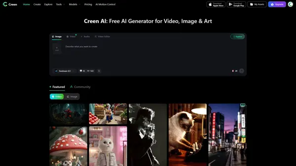 Capture d’écran de creen.ai