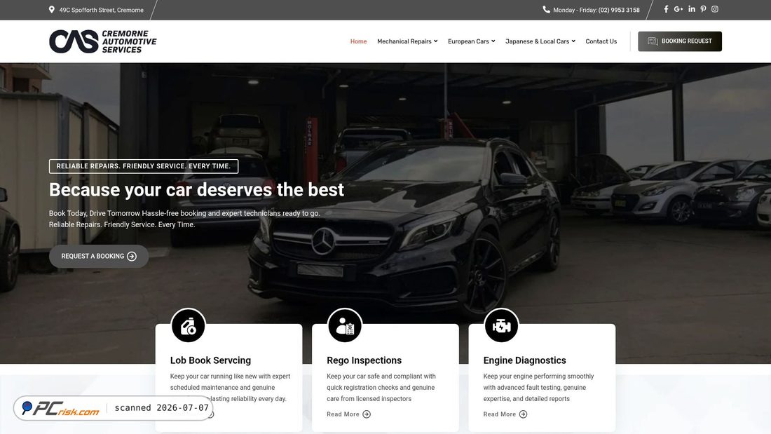 Screenshot of cremorneautomotive.com.au