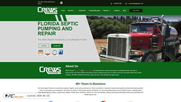 crewssepticsolutions.com screenshot