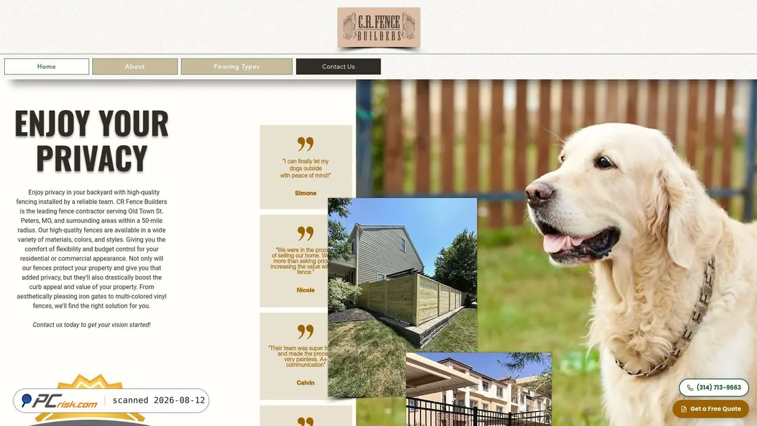 Screenshot of crfencebuilders.com