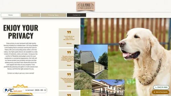 crfencebuilders.com screenshot