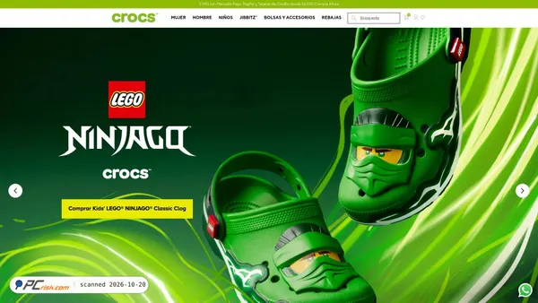 Capture d’écran de crocs.com.mx