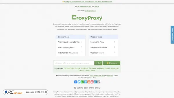 croxyproxy.com screenshot