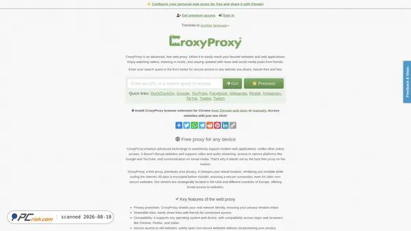 croxyproxy.net screenshot