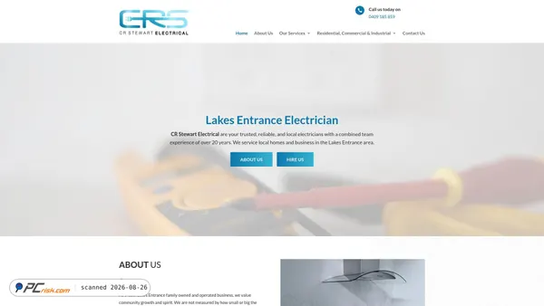 crstewartelectrical.com.au screenshot