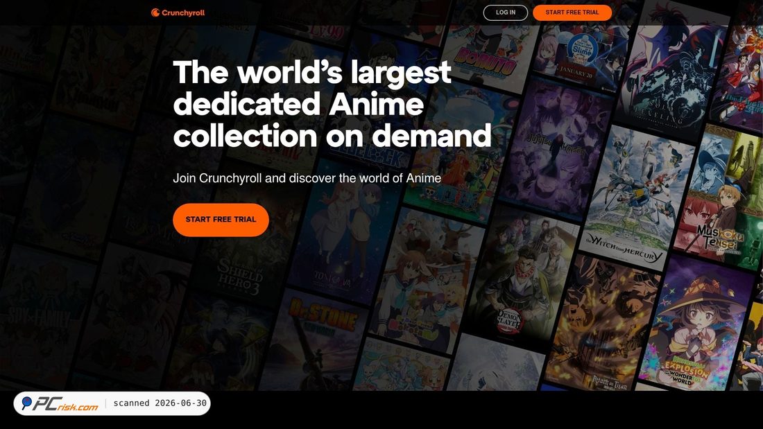 Screenshot of crunchyroll.com