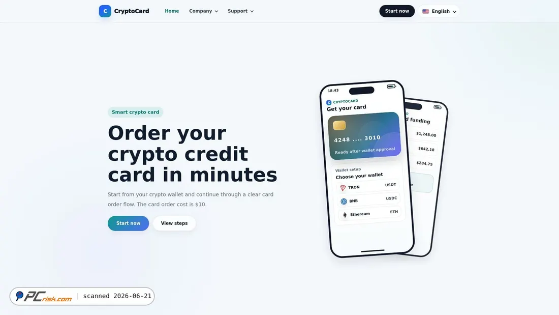 Screenshot di crypto-cardwallet.com