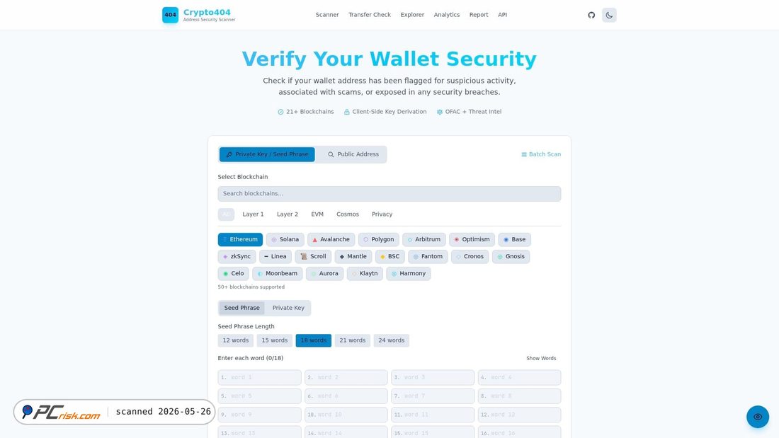 Screenshot of crypto404.com