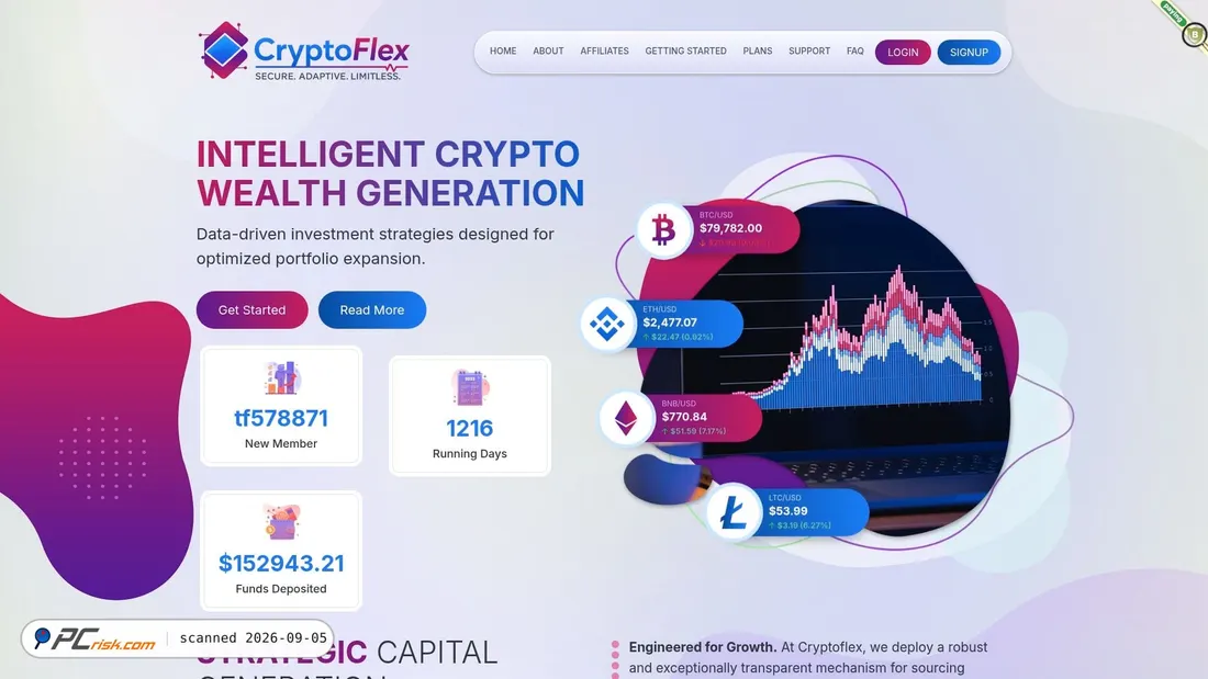 Captura de pantalla de cryptoflex.org
