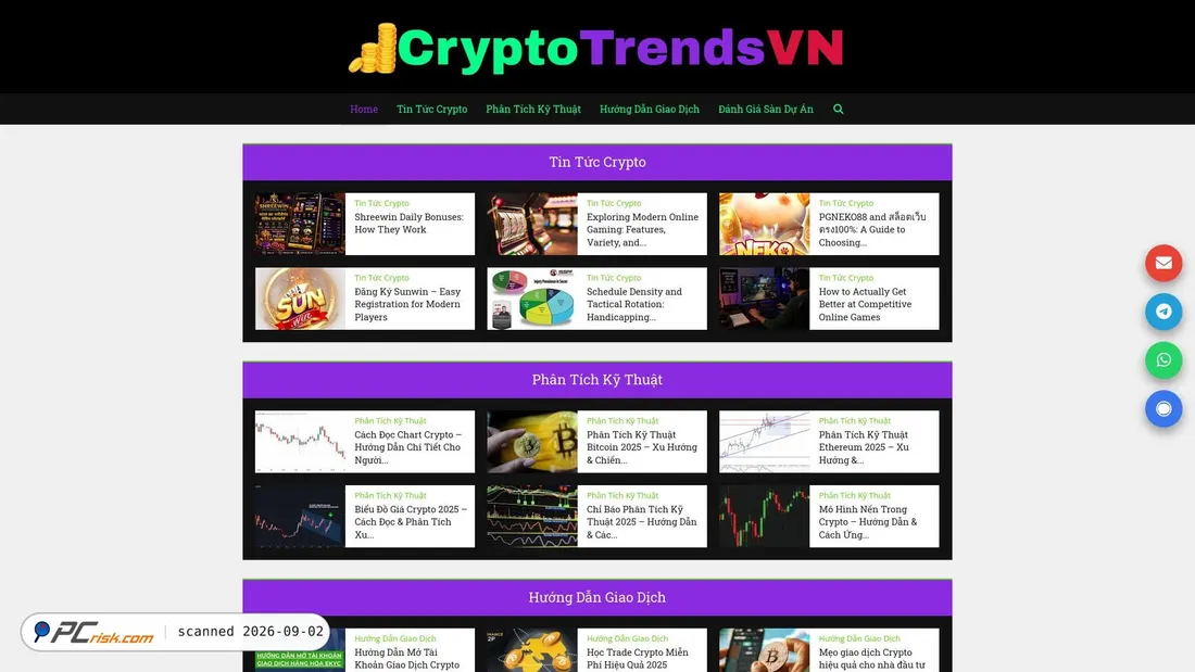 Captura de pantalla de cryptotrendsvn.com