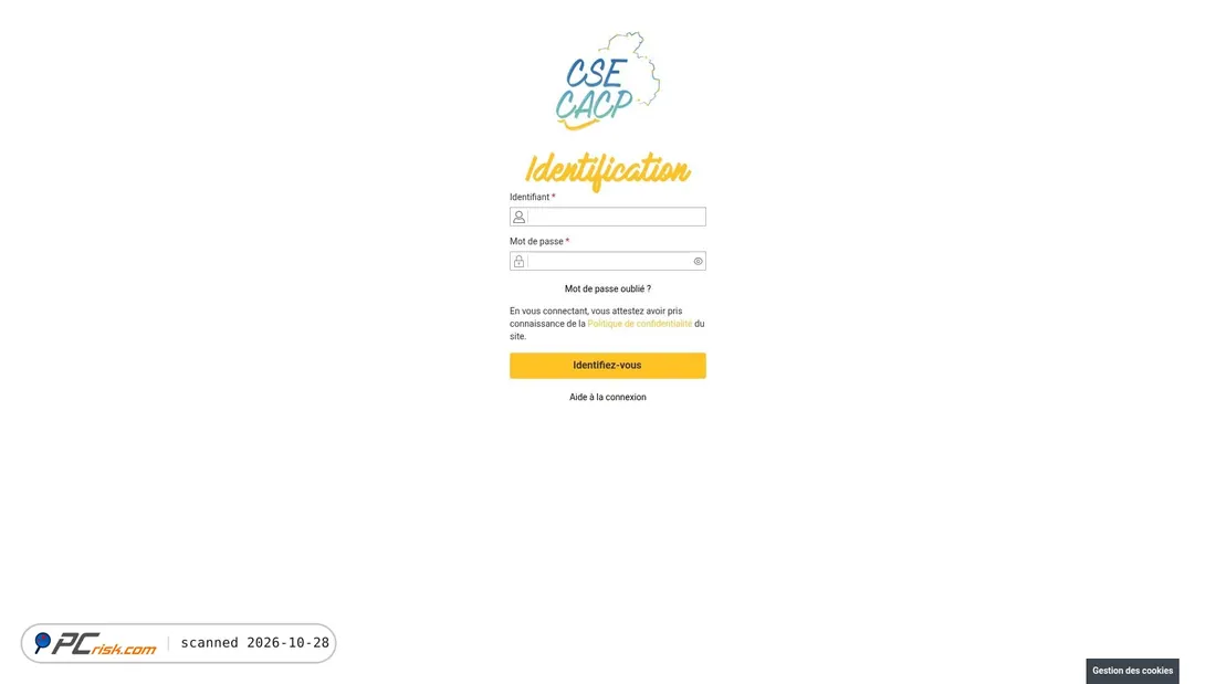Captura de pantalla de csecacp.fr