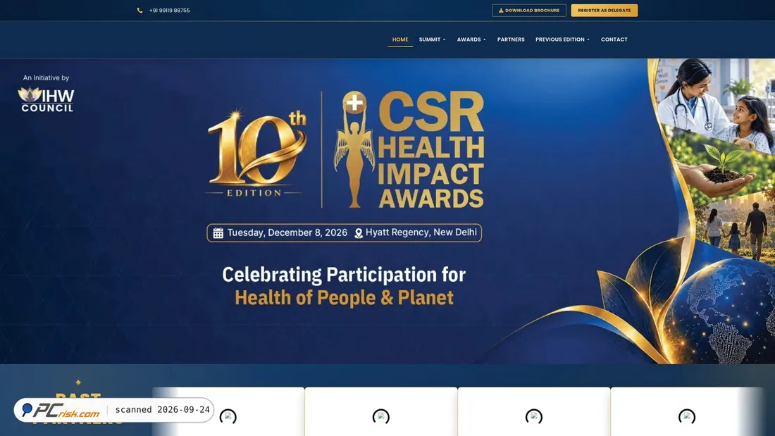 Captura de ecrã de csr.indiahealthsummit.com