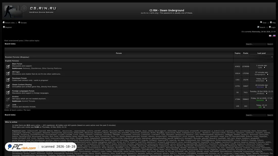 Screenshot von csrin.org