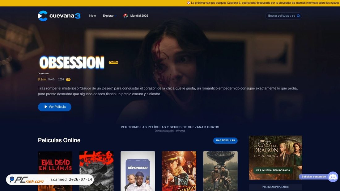 Screenshot of cuevana3i.you